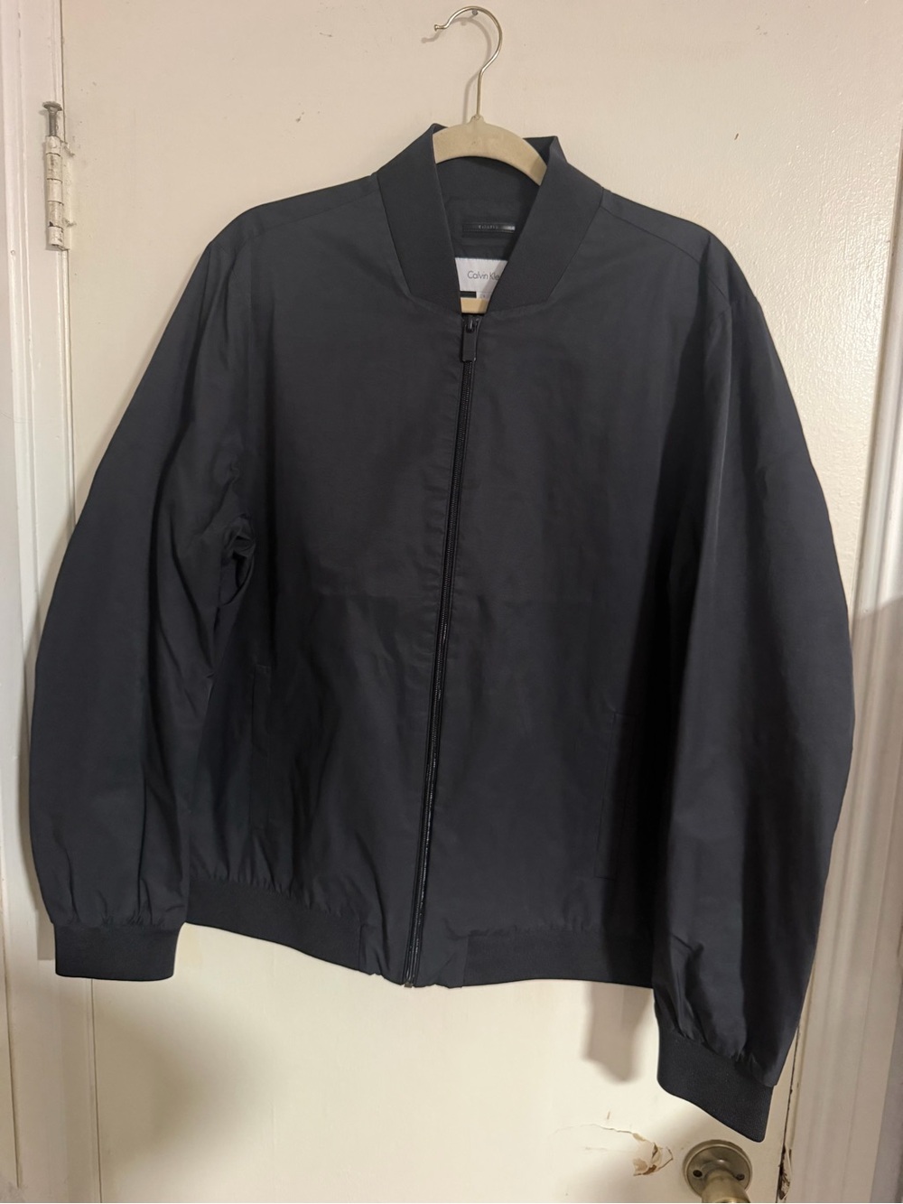 Calvin Klein Men Full Zip Lightweight Bomber Jacket - Dark Navy / Black Size L